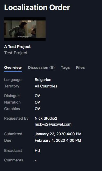 The Discussion tab of a work request