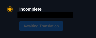An order in the Awaiting Translation state